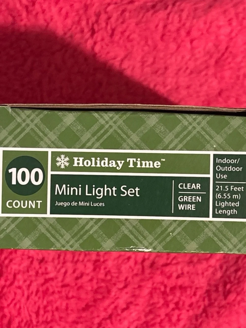 Holiday Time Clear Mini Light Set with Green Wire - 100 Count